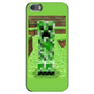 Чехлы для iPhone 5 / 5s / SE (Персонажи Майн Крафт) (Крипер 2)