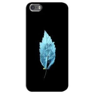 Чехол с картинками на черном фоне для iPhone 5 / 5s / SE (Листочек)