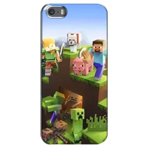 Чехлы для iPhone 5 / 5s / SE (Персонажи Майн Крафт) (Майн-крафт)