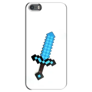 Чехлы для iPhone 5 / 5s / SE (Персонажи Майн Крафт) (Меч)