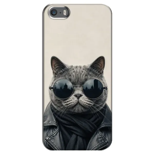 Чехол с рисунком «Модный кот» для iPhone 5 / 5s / SE Чехол с рисунком «Модный кот» для iPhone 5 / 5s / SE