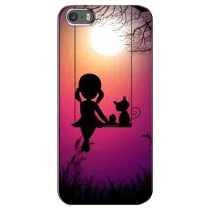 Дівчачий Чохол для iPhone 5 / 5s / SE (На гойдалці)