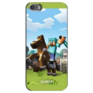 Чехлы для iPhone 5 / 5s / SE (Персонажи Майн Крафт) (На коне)