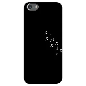 Чехол с картинками на черном фоне для iPhone 5 / 5s / SE (Ноты)