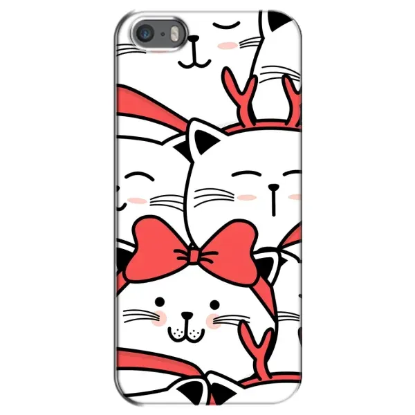 Чохол з малюнком «Новорічні котики» для iPhone 5 / 5s / SE