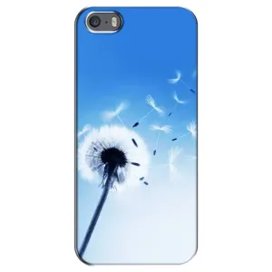 Силиконовый Чехол с одуванчиками на iPhone 5 / 5s / SE (Одуванчик на голубом)
