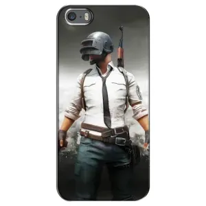 Силиконовый чехол с картинкой "Герой Pubg" на iPhone 5 / 5s / SE (Пабг)