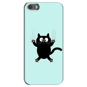 Силіконовий чохол з котиком для iPhone 5 / 5s / SE (Падаючий кіт)