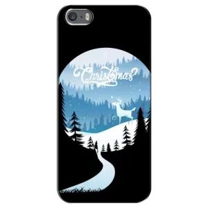 Силиконовый бампер на рождество для iPhone 5 / 5s / SE (Рождественский Олень)