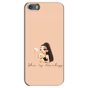Силиконовый Чехол на iPhone 5 / 5s / SE с картинкой Стильных Девушек (С собакой)