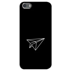 Чехол с картинками на черном фоне для iPhone 5 / 5s / SE (Самолетик)