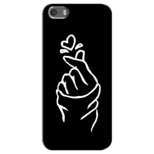 Чехлы (Знак сердечка) на iPhone 5 / 5s / SE (Сердце на черном)