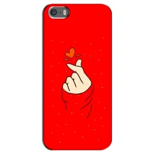 Чехлы (Знак сердечка) на iPhone 5 / 5s / SE (Сердце на красном)