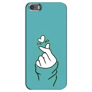 Чехлы (Знак сердечка) на iPhone 5 / 5s / SE (Сердечко на бирюзовом)