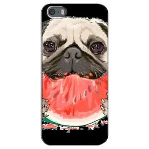 Чохол (ТПУ) Милі песики для iPhone 5 / 5s / SE (Смішний Мопс)
