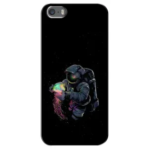 Силіконовый Чохол з принтом "Космонавти" на iPhone 5 / 5s / SE (В руках земля)