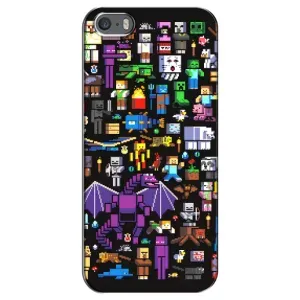 Чехол майнкрафт для iPhone 5 / 5s / SE (Все персонажи)