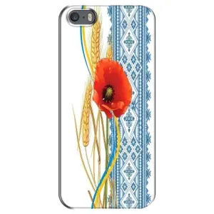 Силиконовый Чехол на iPhone 5 / 5s / SE с картинкой Вышиванки (Вышиванка с цветком)
