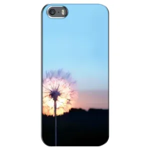 Силиконовый Чехол с одуванчиками на iPhone 5 / 5s / SE (Закат с одуванчиком)