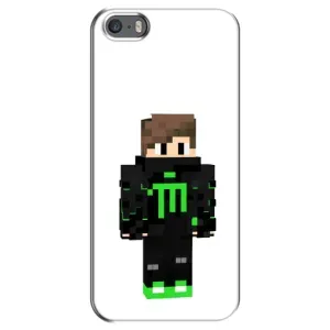 Чехлы для iPhone 5 / 5s / SE (Персонажи Майн Крафт) (Зеленый мальчик)