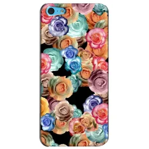 Чехлы с тематикой "ЦВЕТЫ" на iPhone 5c (Цветы на черном)