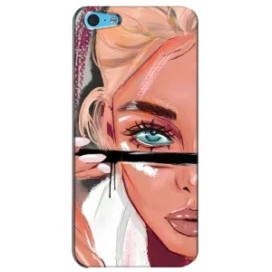 Силиконовый Чехол на iPhone 5c с картинкой Стильных Девушек (Девушка и ресницы)
