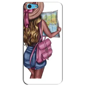 Чехол Стильные девушки на iPhone 5c (Девушка Путешественник)