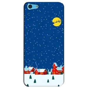 Силиконовый бампер на рождество для iPhone 5c (Город в снегу)