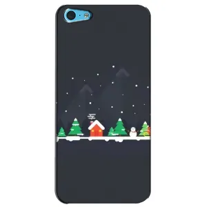 Силиконовый бампер на рождество для iPhone 5c (Город зимний)