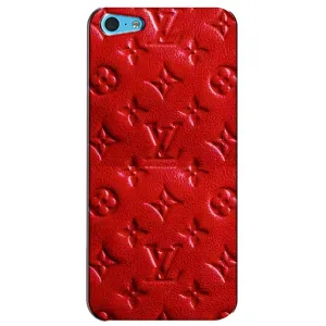 Текстурный Чехол Louis Vuitton для Айфон 5с (Красный ЛВ)
