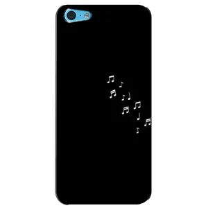 Чехол с картинками на черном фоне для iPhone 5c (Ноты)
