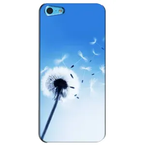 Силиконовый Чехол с одуванчиками на iPhone 5c (Одуванчик на голубом)