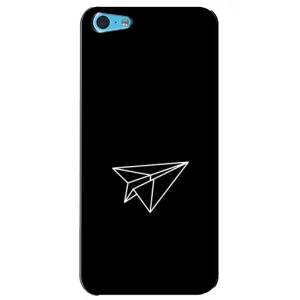 Чехол с картинками на черном фоне для iPhone 5c (Самолетик)