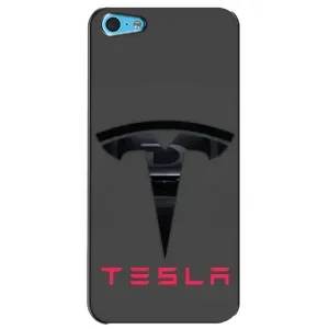 Силиконовый бампер с картинкой машины на iPhone 5c (Logo TESLA)
