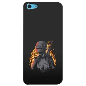 Силиконовый чехол с картинкой "Герой Pubg" на iPhone 5c (В огне)