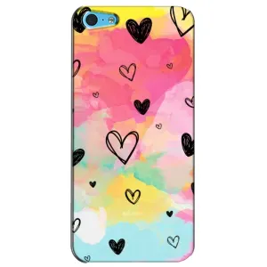 Чехлы с тематикой "Маленькие Сердечки" на iPhone 5c (Яркие сердечки)