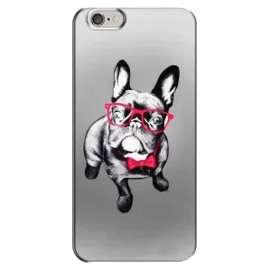 Чехол (ТПУ) Милые собачки для iPhone 6 Plus / 6s Plus (Бульдог в очках)