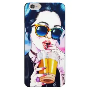 Чехол с картинкой Модные Девчонки iPhone 6 Plus / 6s Plus (Девушка с коктейлем)
