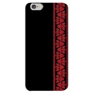 Силиконовый Чехол на iPhone 6 Plus / 6s Plus (Красная Вышиванка)
