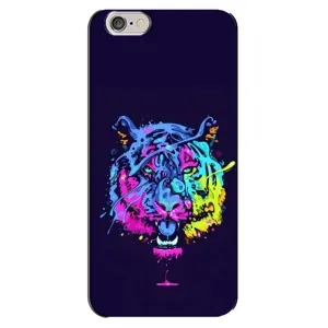 Силиконовый бампер с картинкой животных для iPhone 6 Plus / 6s Plus (Тигр-Арт)