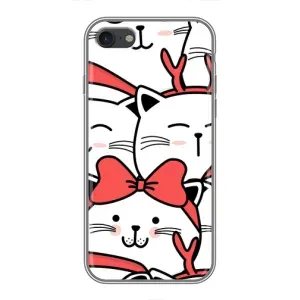 Бампер с изображением Котиков для Айфон 6 (Новогодние котики)