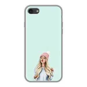 Силиконовый Чехол на iPhone 6 / 6s с картинкой Стильных Девушек (В шапке)