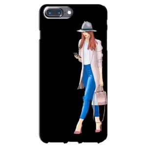 Чехол с картинкой Модные Девчонки iPhone 7 Plus (Девушка со смартфоном)