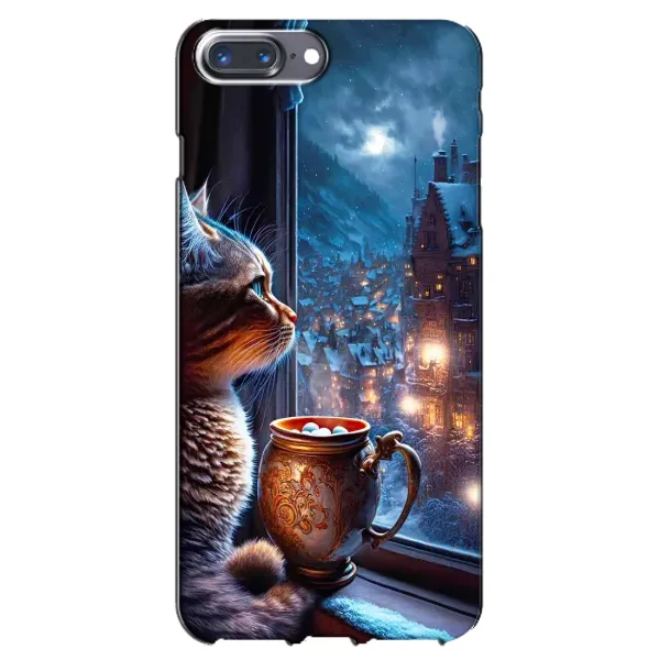 Чехол с рисунком «Кот новогодний» для iPhone 7 Plus