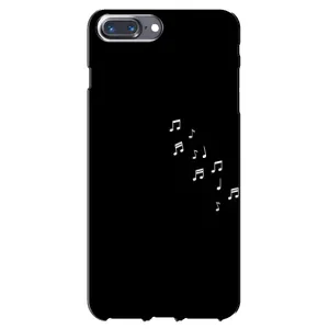Чехол с картинками на черном фоне для iPhone 7 Plus (Ноты)