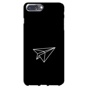 Чехол с картинками на черном фоне для iPhone 7 Plus (Самолетик)