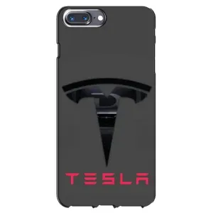 Силиконовый бампер с картинкой машины на iPhone 7 Plus (Logo TESLA)