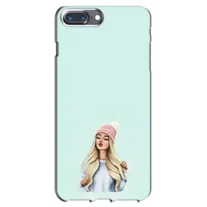 Силиконовый Чехол на iPhone 7 Plus с картинкой Стильных Девушек (В шапке)
