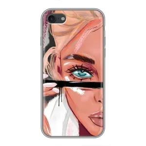 Силиконовый Чехол на iPhone 7 с картинкой Стильных Девушек (Девушка и ресницы)