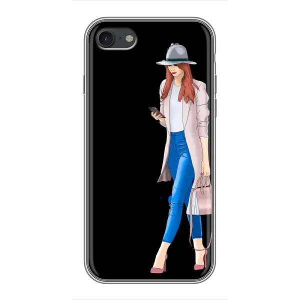 Чехол с рисунком «Девушка со смартфоном» для iPhone 7